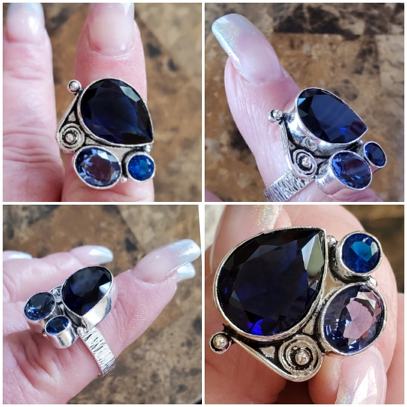 Genuine Blue Sapphire Ring Size 9.5 - Picture 3 of 7